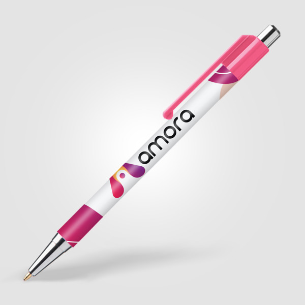 Stylo Astaire chrome avec embout coloré
