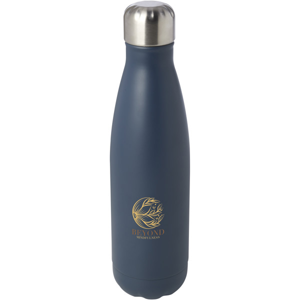Bouteille isotherme sous vide Cove de 500 ml en cuivre et acier inoxydable recyclé certifié RCS - Bleu hale