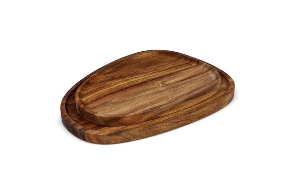 InSideOut 2 paquets de plateaux en bois de forme organique - Bois