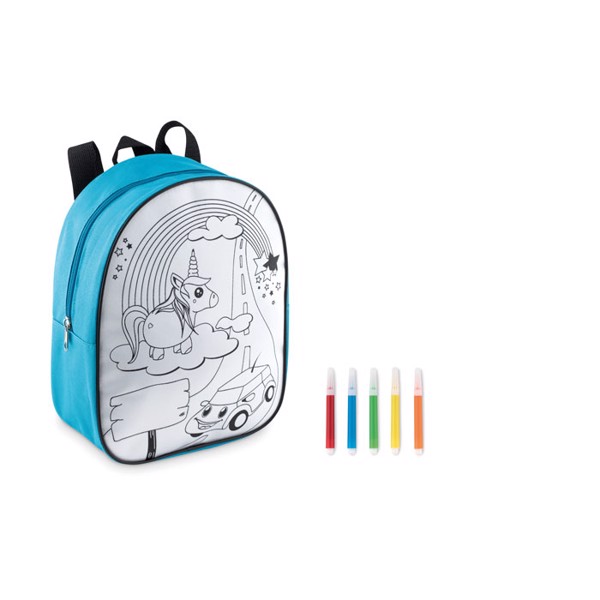 Backpack with 5 markers Backsketchy - Turquoise