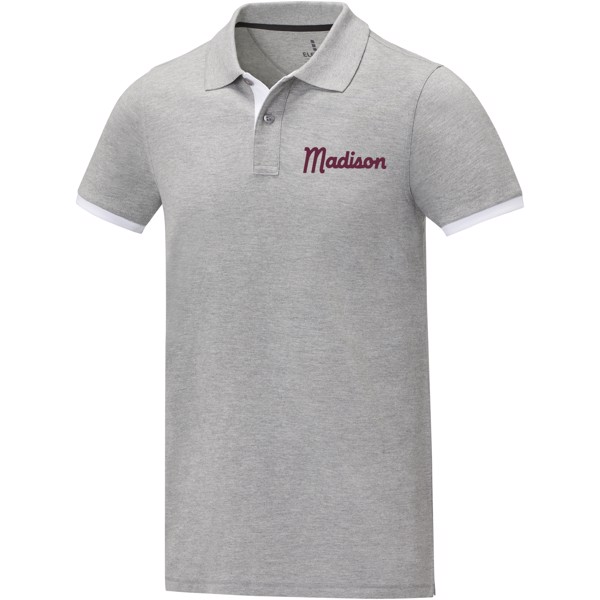 Polo Morgan da uomo bicolore a manica corta - Grigio melange / XL