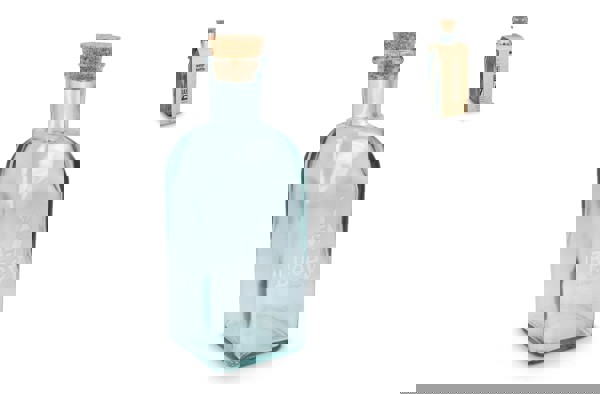 InSideOut Square Recycled Glass Water Bottle ReuuZ with Cork Stopper 500ml