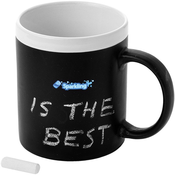 Chalk-write 330 ml ceramic mug - White
