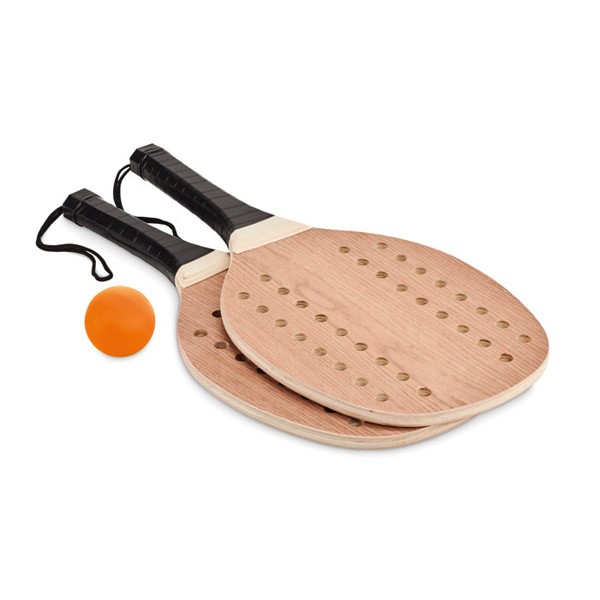 Leseni komplet za tenis na mivki Palas, ročaj PU