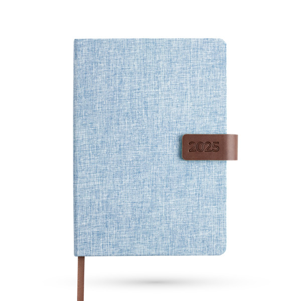 Agenda Diária A5 San Marino, Linho - Azul Claro