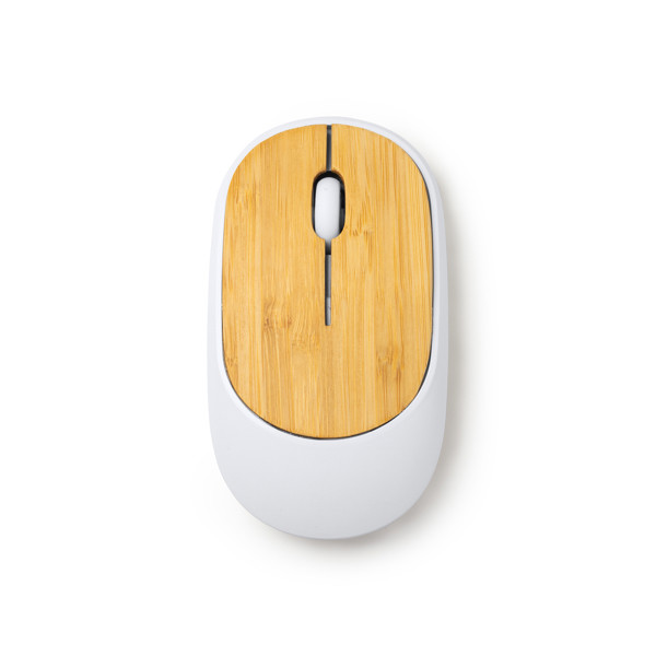 Ratón inalámbrico personalizado de bambú y ABS reciclado 1600 DPI