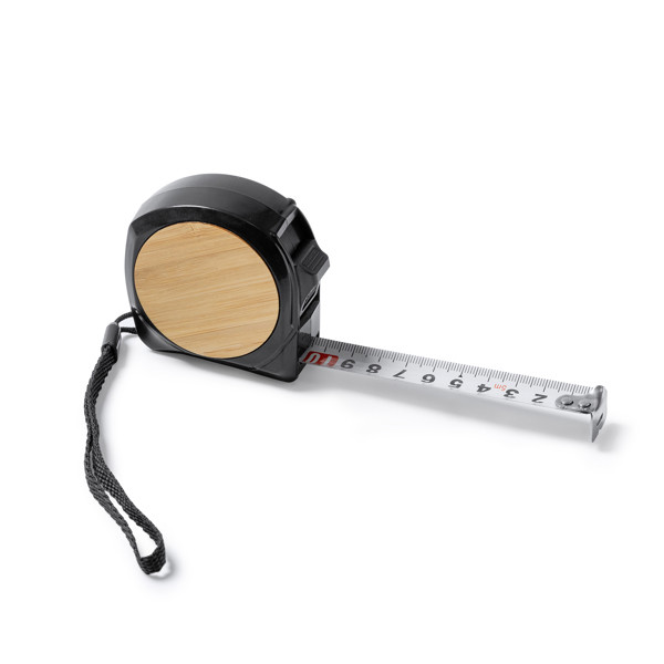 Promotional bamboo tape measure 5 meters with locking mechanism