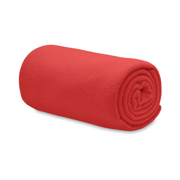 Odeja iz flisa Bogda RPET 130gr/m², 150x120cm - Rdeča