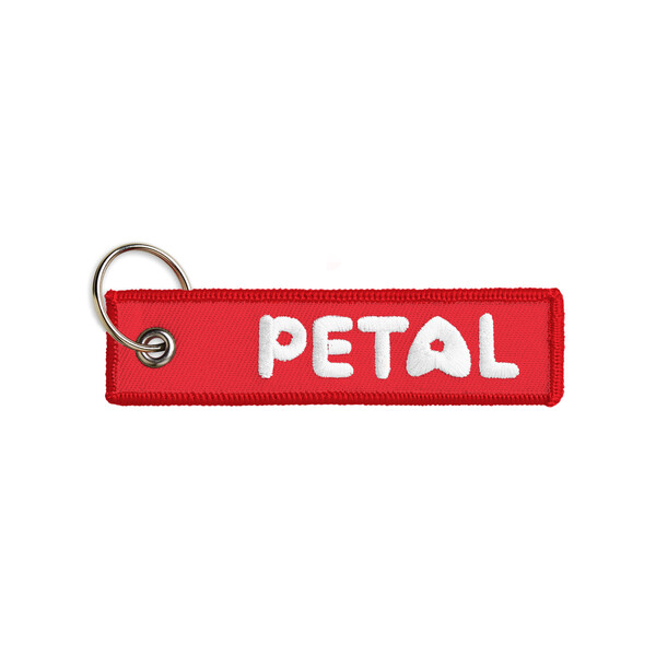 Embroidered key tag - Bright Red