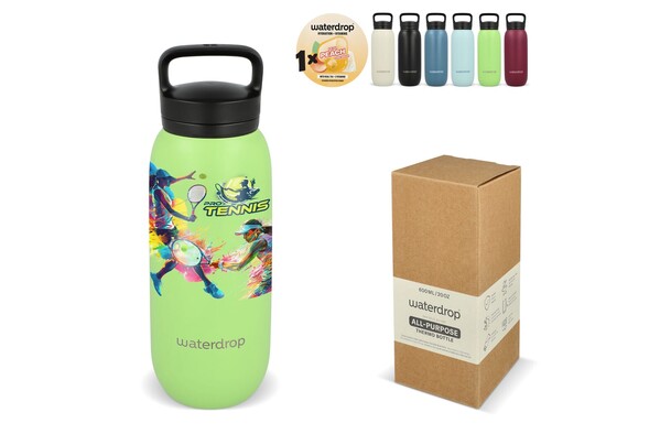 Bouteille isotherme polyvalente Waterdrop avec bec 600 ml - Bleu gris