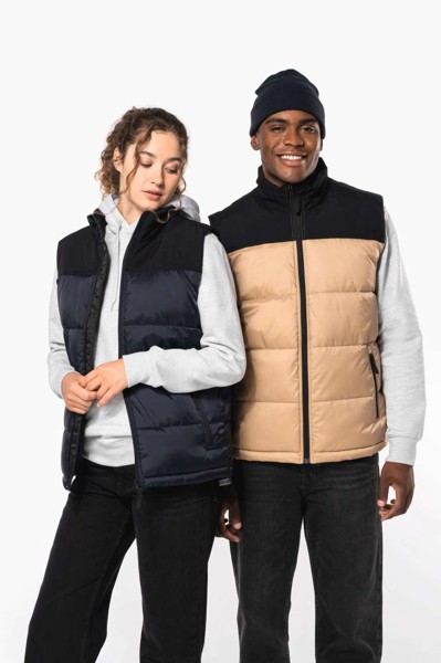 Unisex Bi-Tone Padded Bodywarmer - Wet Sand / Black / S