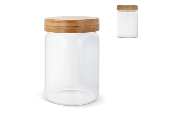 Canister glass &amp; bamboo 900ml