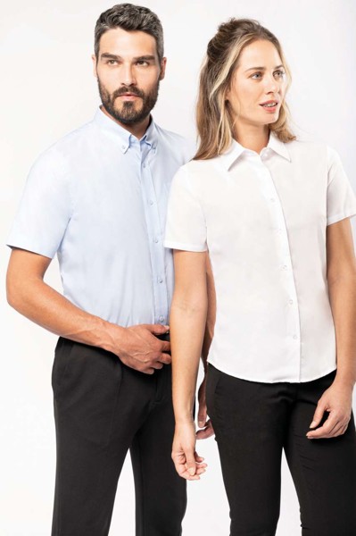 Ladies' Short-Sleeved Oxford Shirt - White / S