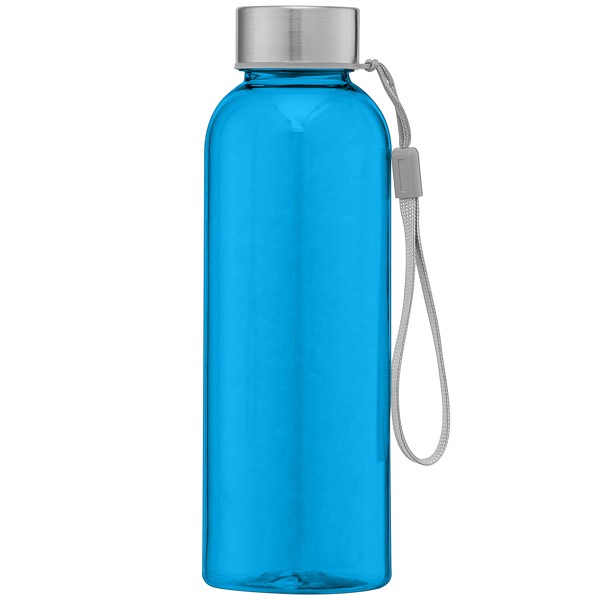 Skye - Bouteille d'eau 500 ml en rPET avec bracelet de poigne - Bleu foncé / Sérigraphie