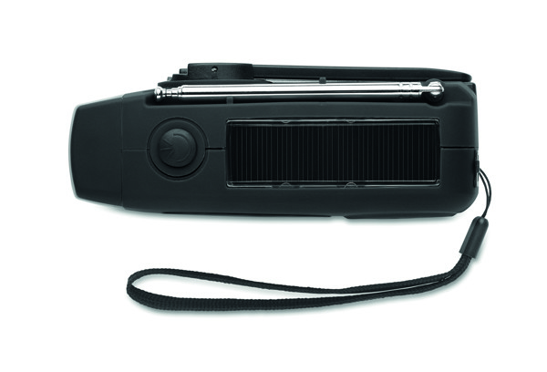 Portable radio with LED torch Onda - Black