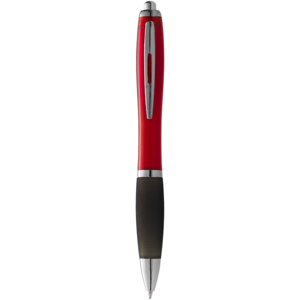 Nash ballpoint pen coloured barrel and black grip - Red / Solid Black