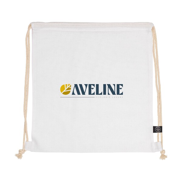 PromoColour GRS Recycled Cotton Backpack (150 g/m²) - Blanc