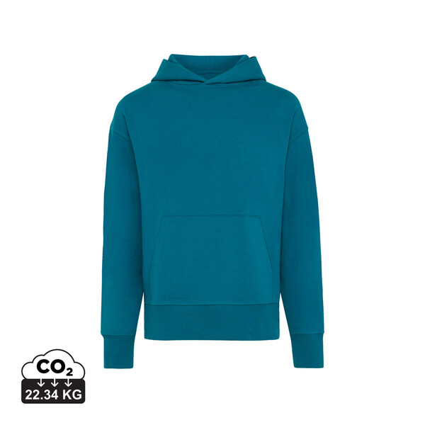 Mikina s kapucí IQONIQ Yoho relaxed fit z recykl. bavlny - Dark Teal / XXS