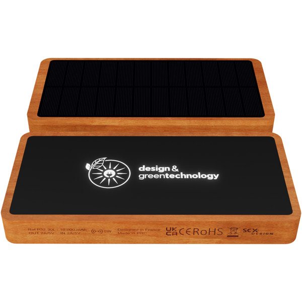 SCX.design P32 Solar-Powerbank 10.000 mAh mit Leuchtlogo