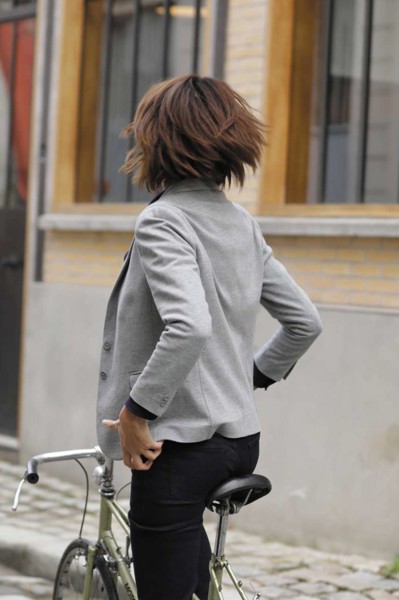 Marcel Women - Piqué Blazer - Gray Melanged
