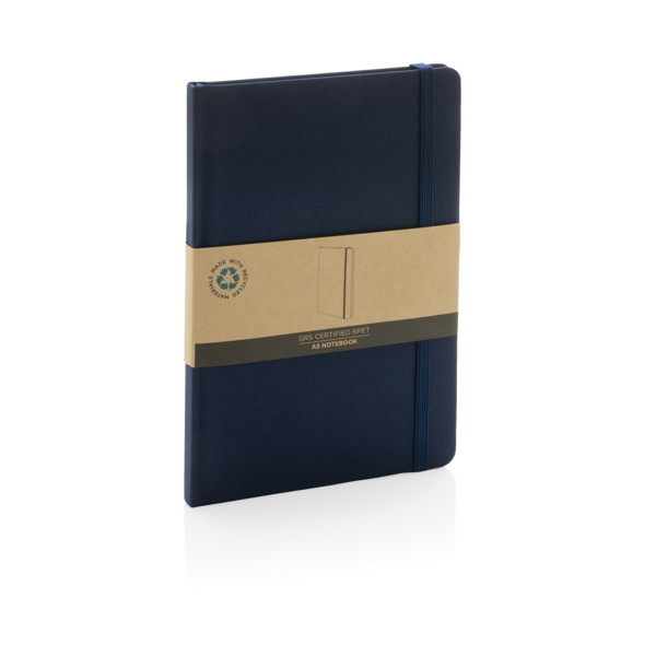 GRS certified RPET A5 notebook - Navy / Navy