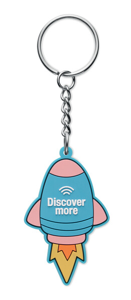 Custom PVC rubber NFC keyring with a double-sided logo design - 50mm / K1 ring / Tissue paper wrapping / Read-only