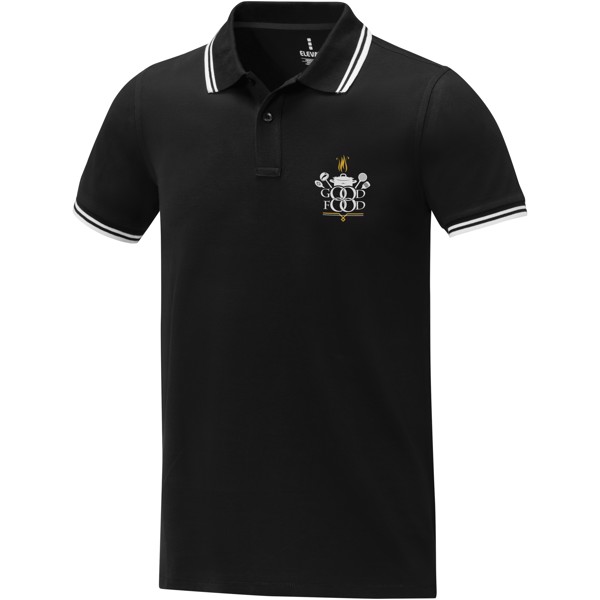 Polo tipping Amarago manches courtes homme - Noir / XS