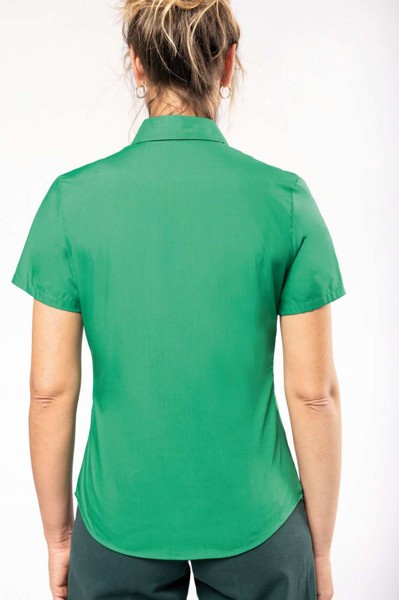 Judith - Ladies' Short-Sleeved Shirt - Bright Turquoise / XS
