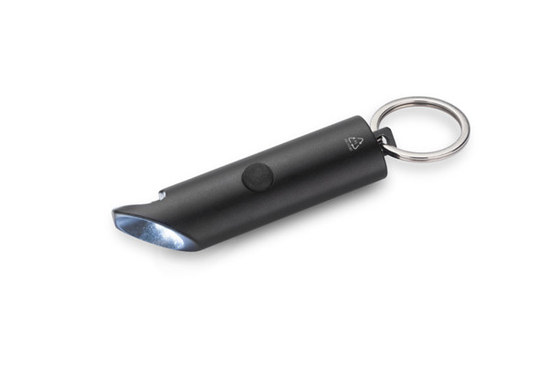 Flashlight with key ring and opener LATARO - black