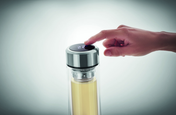 Pole Glass bottle,390 ml,LED thermometer