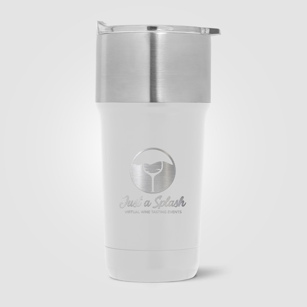 Optimus - 590 ml Double Wall Stainless Tumbler with Ceramic Interior - White / 4 Colour inkjet