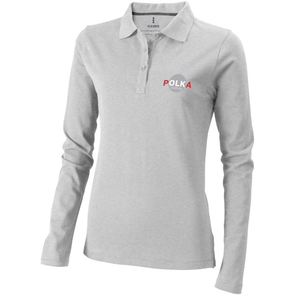 Polo manches longues femme Oakville - Gris mélangé / M