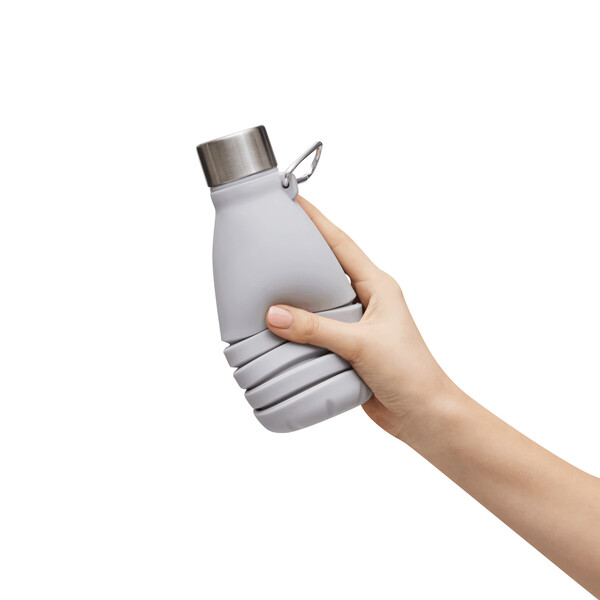 Foldable Drinking Bottle Big Gets Small - Grey