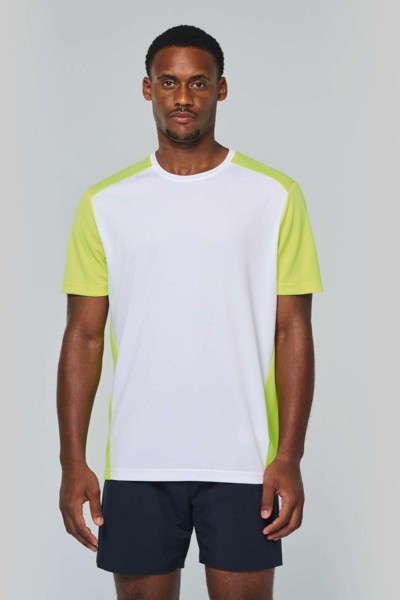 Men's Eco-Friendly Two-Tone Sport T-Shirt - White / Black / S