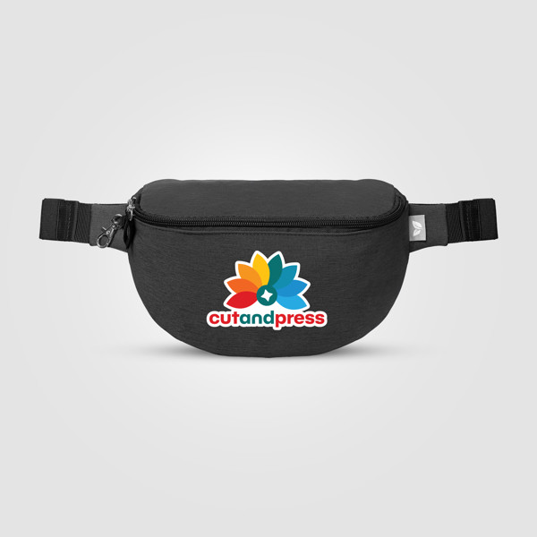Helsinki rPET Anti-Theft Hook-Zip Waist Bag – 2L - Dark Gray / Silkscreen