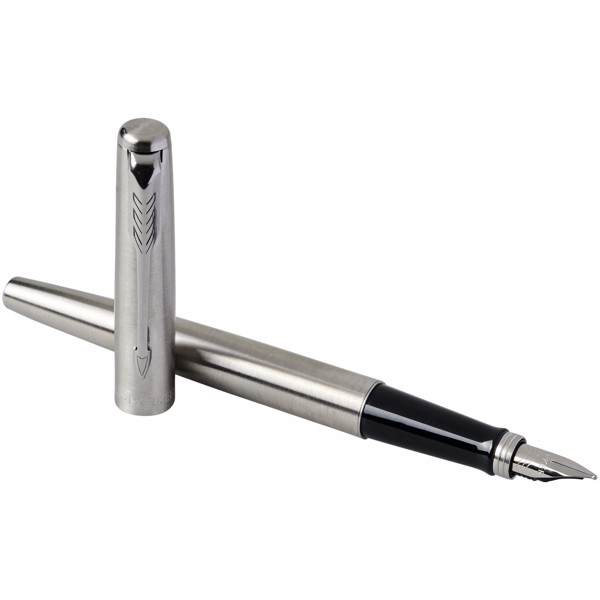 Parker Jotter stainless steel fountain pen (blue ink) - Stainless Steel / Chrome