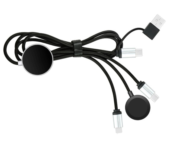 USB charging cable with watch charger 6in1 UC071 - BLACK