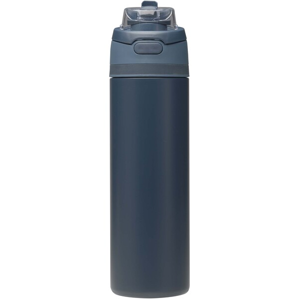 Theron 800 ml RCS recycled single wall stainless steel water bottle with dual function lid - Navy