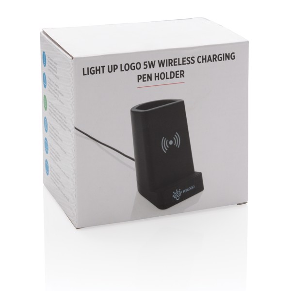 XD - Light up logo 5W wireless charging pen holder