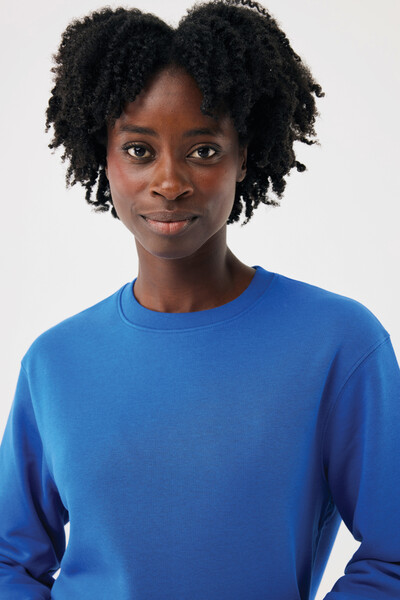 Sweater à col rond en coton recyclé IQONIQ Torla - Bleu Royal / XS
