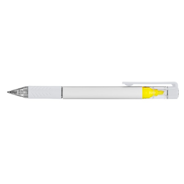 Stylo surligneur Bergman avec grip colouré - Bleu marine / Impression 360