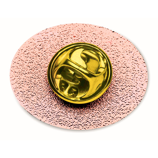 Oval metal lapel pin with doming - Copper / Tissue paper wrapping