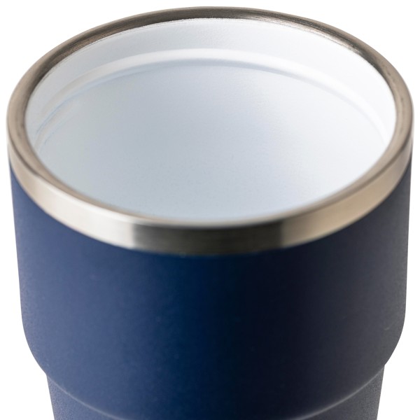 ￼Gerecycled roestvrijstalen dubbelwandige drinkbeker (175 ml) Oli - wit