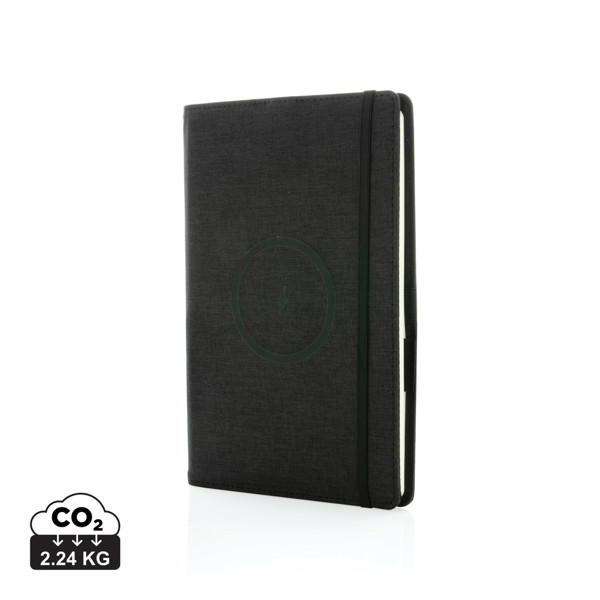 Air 5W wireless charging refillable journal cover A5 - Black