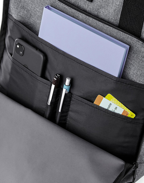 Recycled Twin Handle Roll-Top Laptop Backpack - Grey Marl / ONE SIZE
