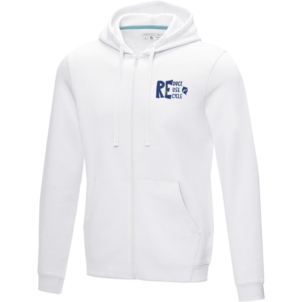 Ruby men’s organic recycled full zip hoodie - White / 2XL