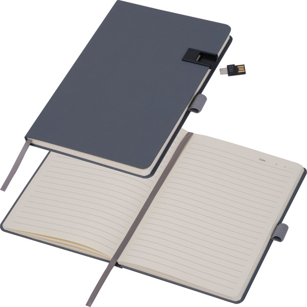 Notebook with 16 GB memory card FRANCESCO - Anthracite
