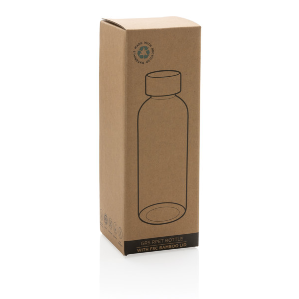RCS RPET bottle with bamboo lid - Black