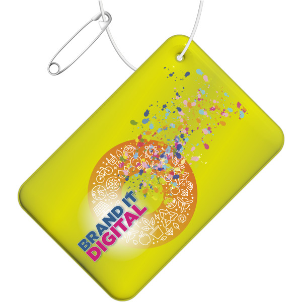 Pendente refletor de PVC retangular pequeno RFX™ - Amarelo neón