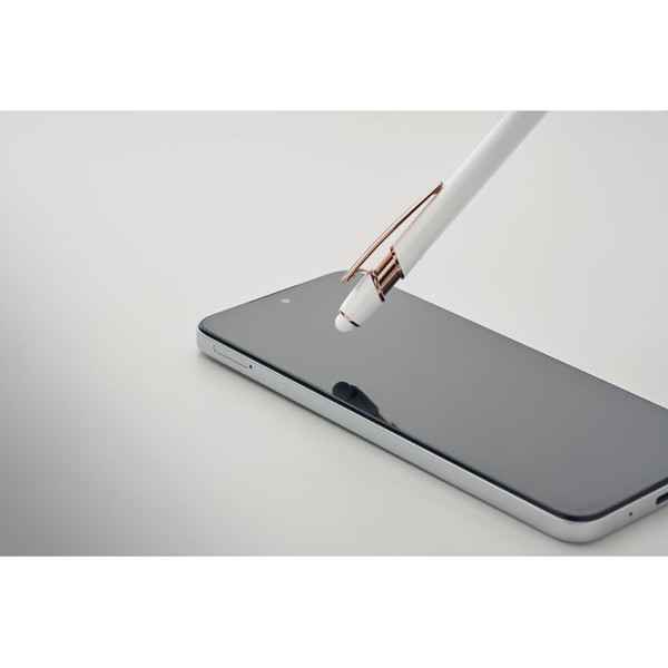 Recycled aluminium pen Scribble - White